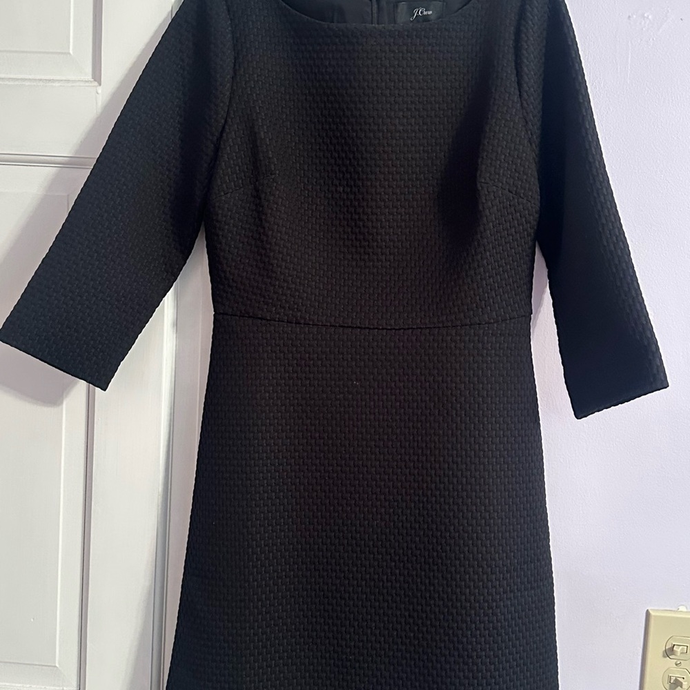 J. Crew Elegant Black Textured Dress